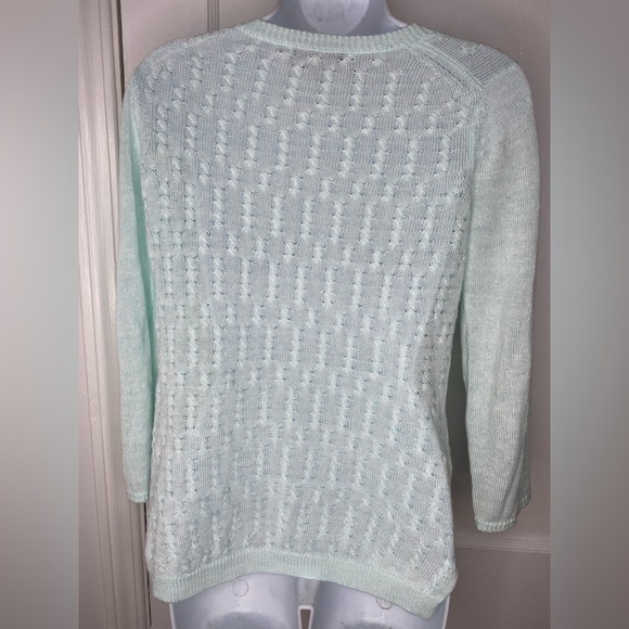 Tommy Bahama Light Mint Green/Blue Sweater. Pictured AS IS - Picture 7 of 7